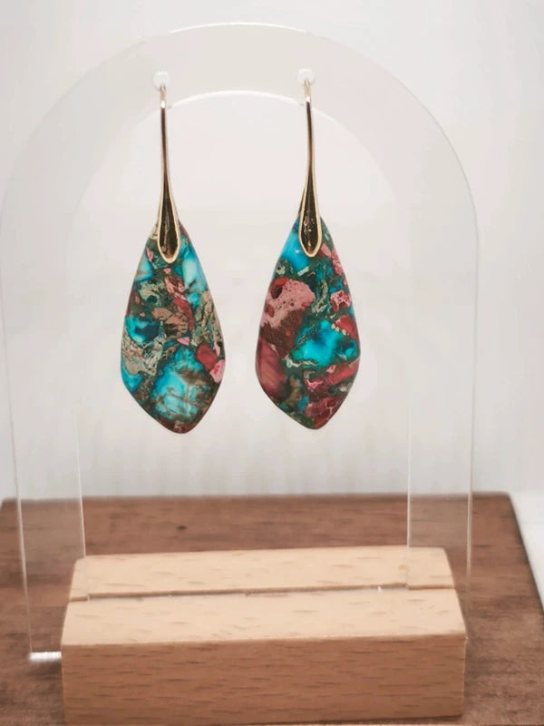 Boucles d'oreilles en variscite.
