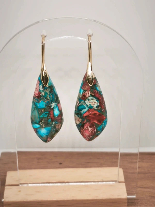 Boucles d'oreilles en variscite.