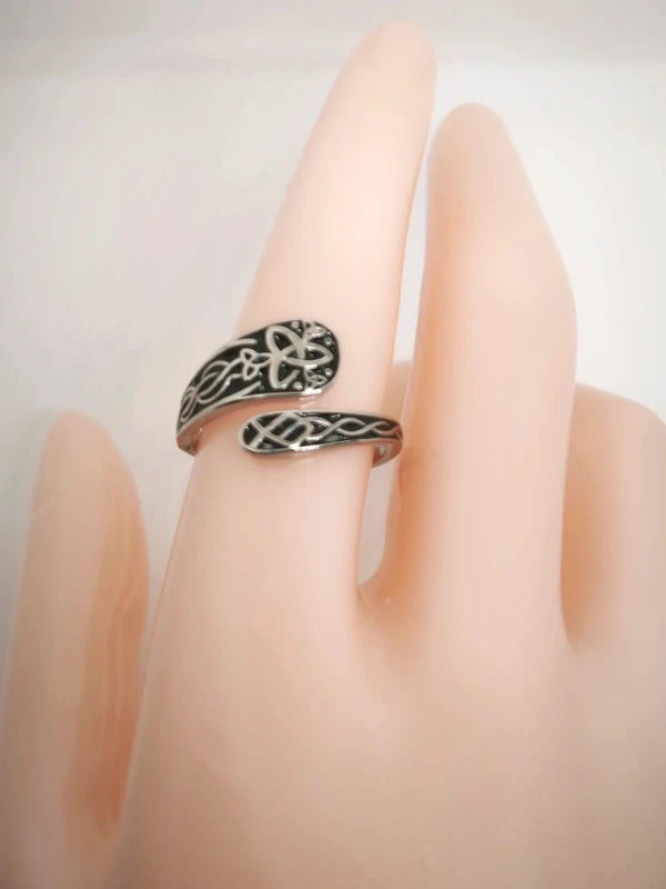 Bague cuillère celtique plaqué argent
