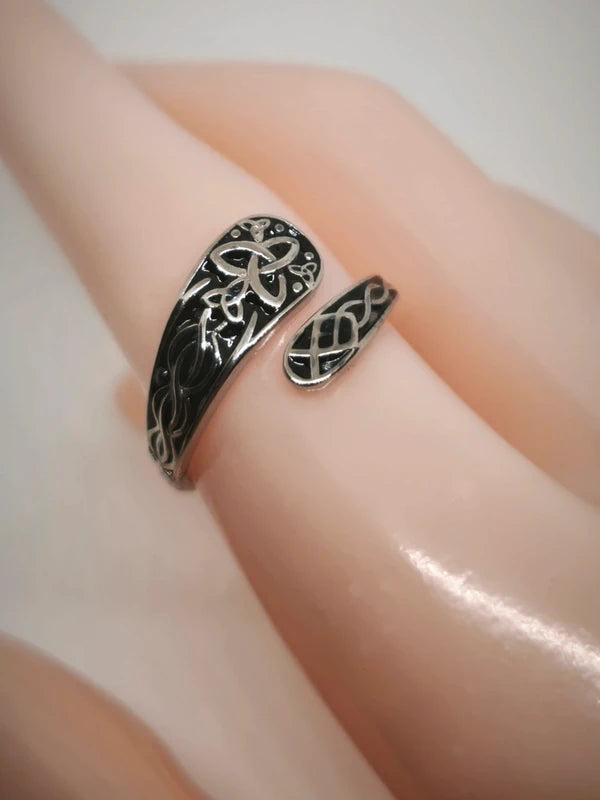 Bague cuillère celtique plaqué argent