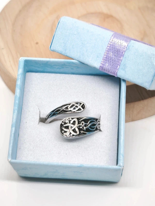 Bague cuillère celtique plaqué argent