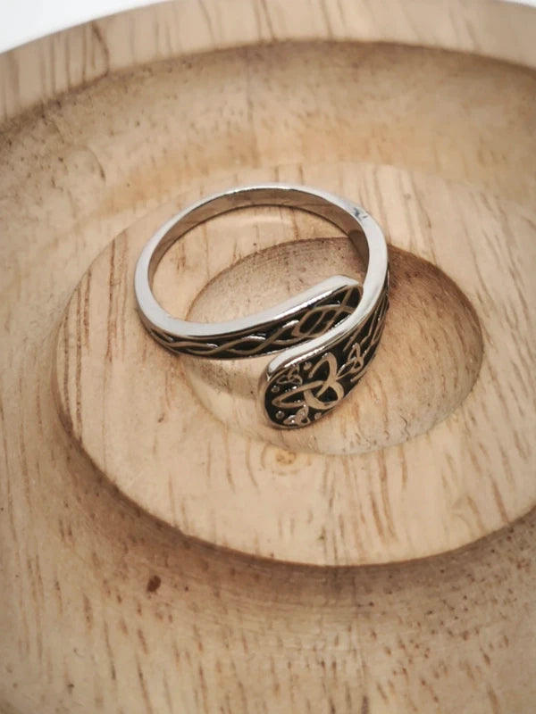 Bague cuillère celtique plaqué argent