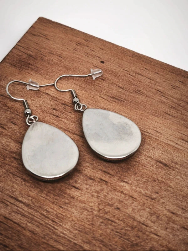 Boucles d'oreilles attrape rêve en verre et acier inoxydable