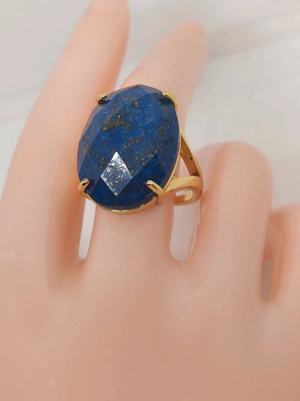 Bague en pierre de lapis lazuli