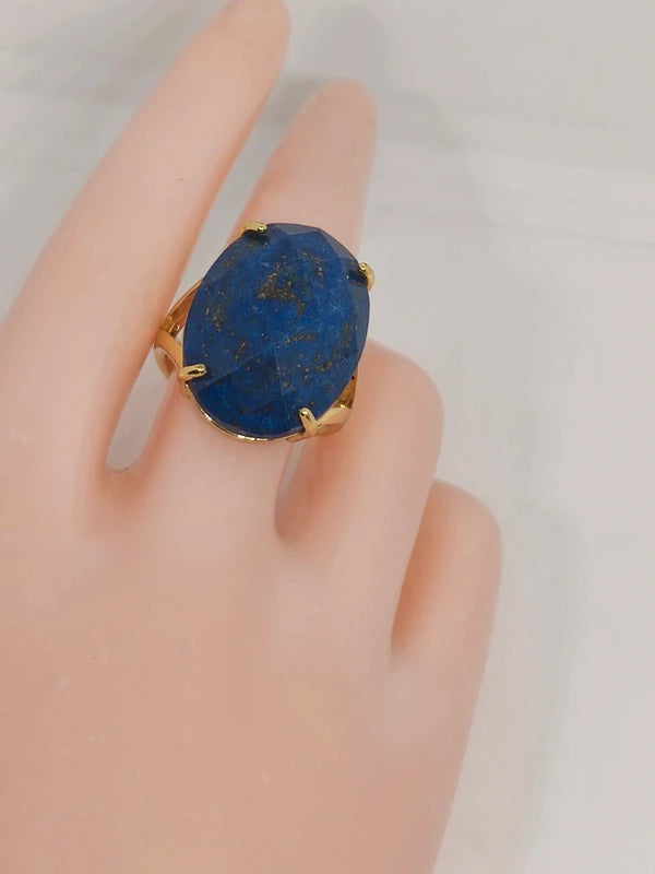 Bague en pierre de lapis lazuli