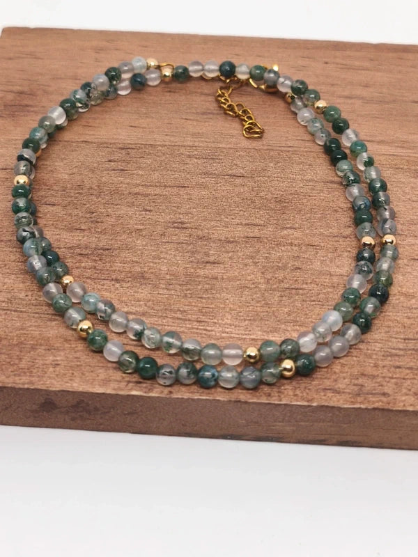 collier agate mousse 4mm