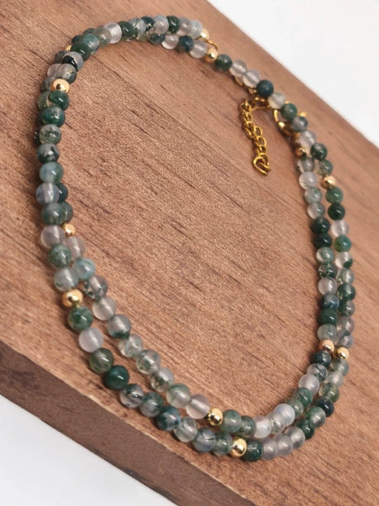 collier agate mousse 4mm