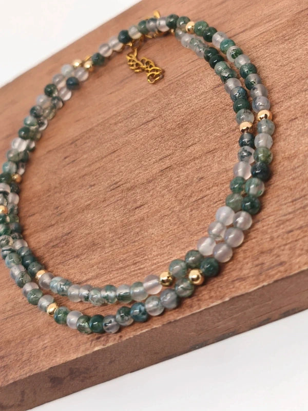 collier agate mousse 4mm