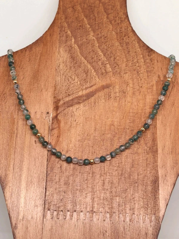 collier agate mousse 4mm