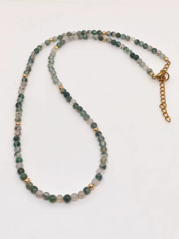 collier agate mousse 4mm