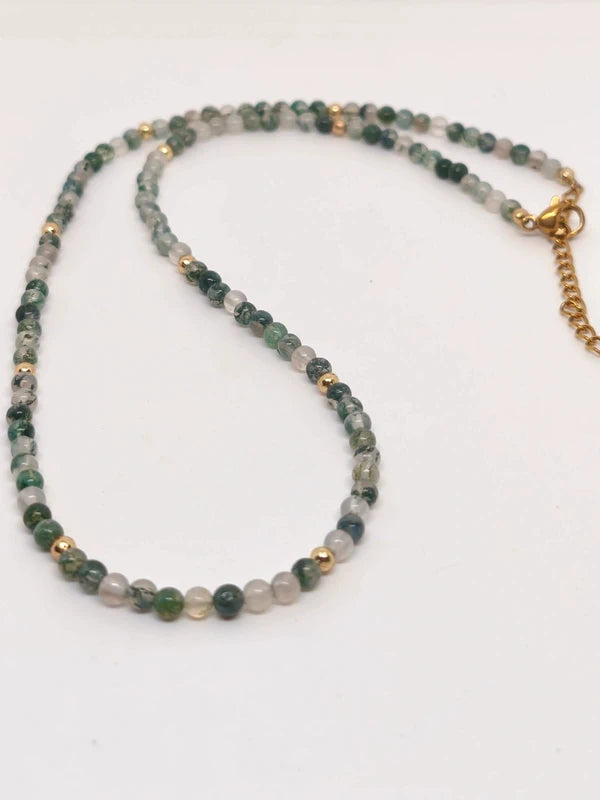 collier agate mousse 4mm