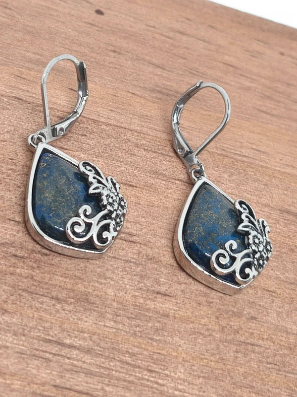 Boucles d'oreilles en pierre de lapis lazuli
