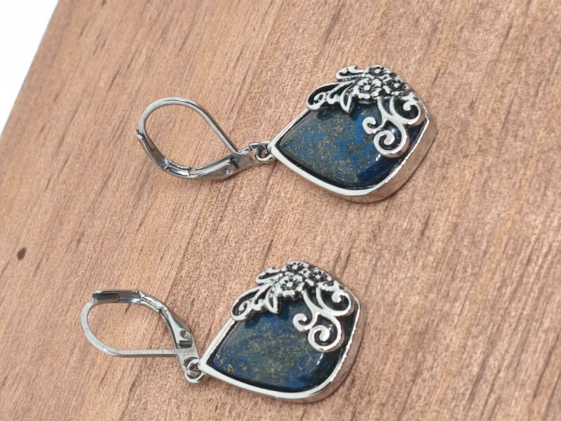 Boucles d'oreilles en pierre de lapis lazuli