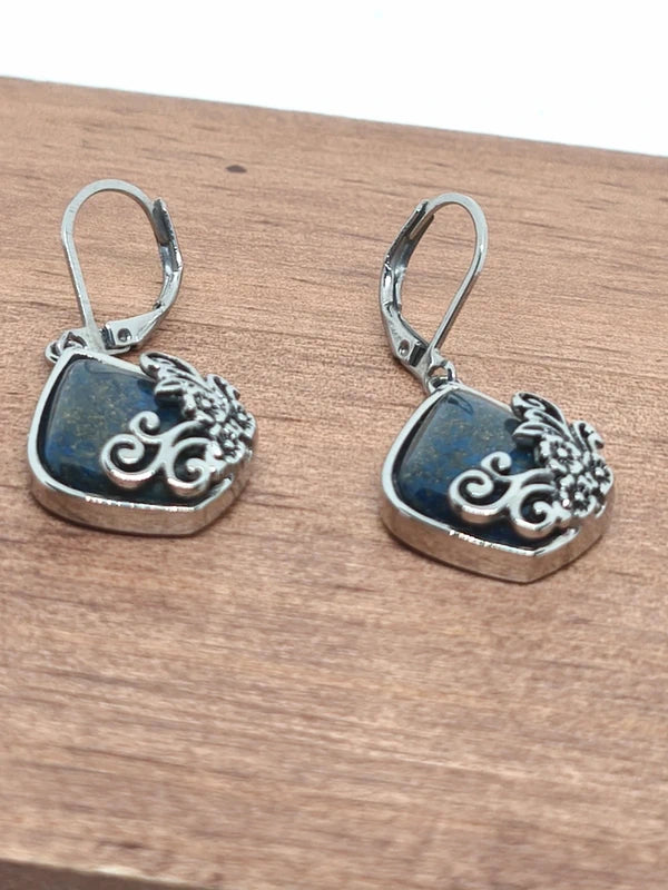 Boucles d'oreilles en pierre de lapis lazuli