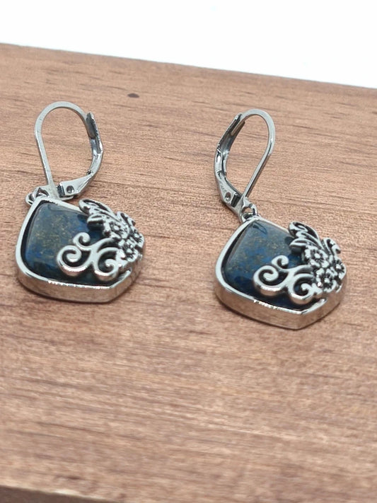 Boucles d'oreilles en pierre de lapis lazuli