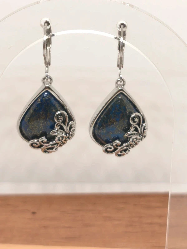 Boucles d'oreilles en pierre de lapis lazuli