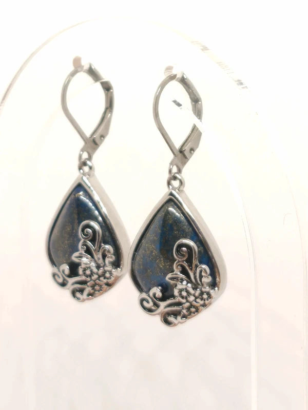 Boucles d'oreilles en pierre de lapis lazuli