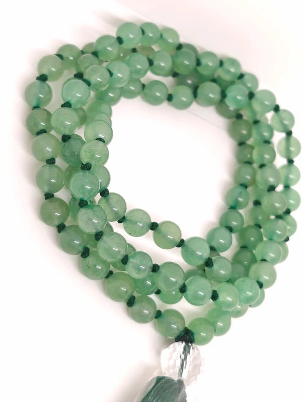 collier mala aventurine verte