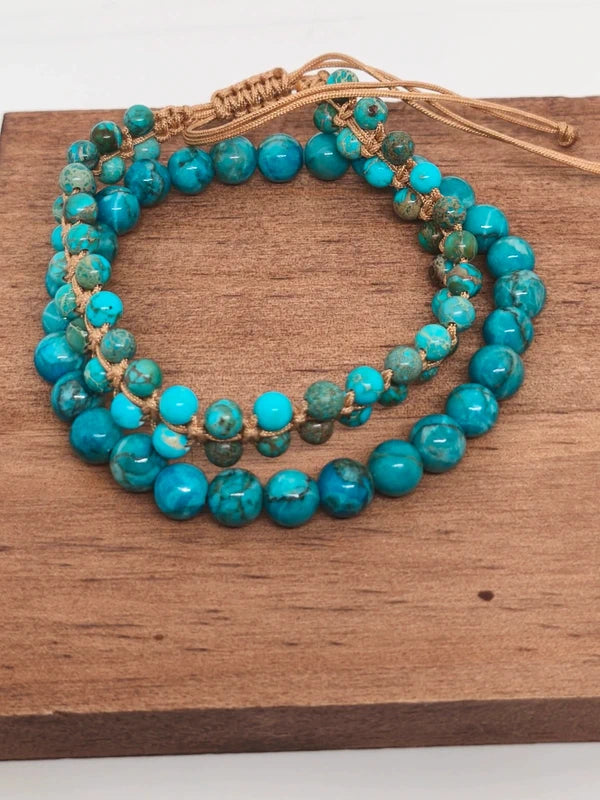 Bracelets jaspe sédimentaire turquoise