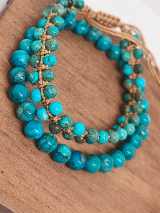 Bracelets jaspe sédimentaire turquoise