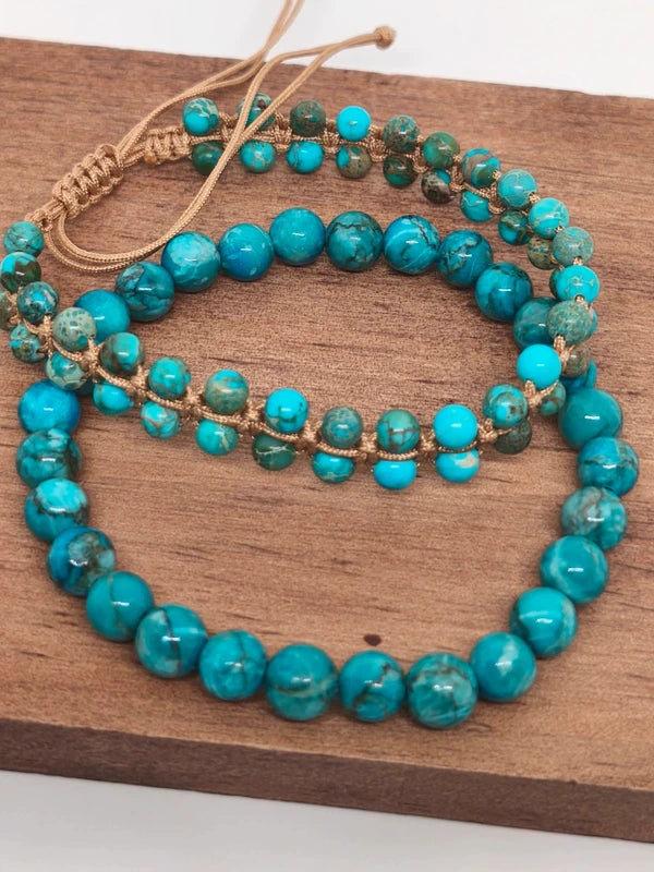 Bracelets jaspe sédimentaire turquoise