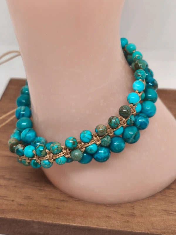 Bracelets jaspe sédimentaire turquoise