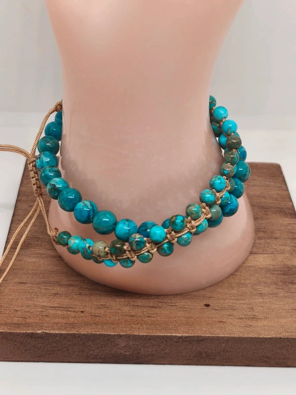 Bracelets jaspe sédimentaire turquoise