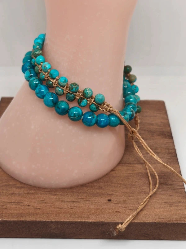 Bracelets jaspe sédimentaire turquoise