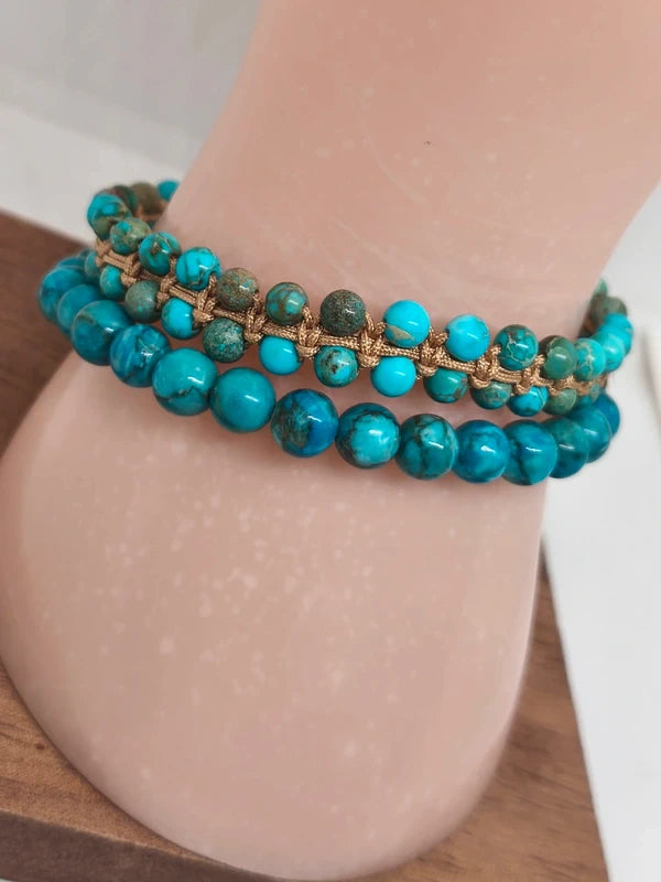 Bracelets jaspe sédimentaire turquoise