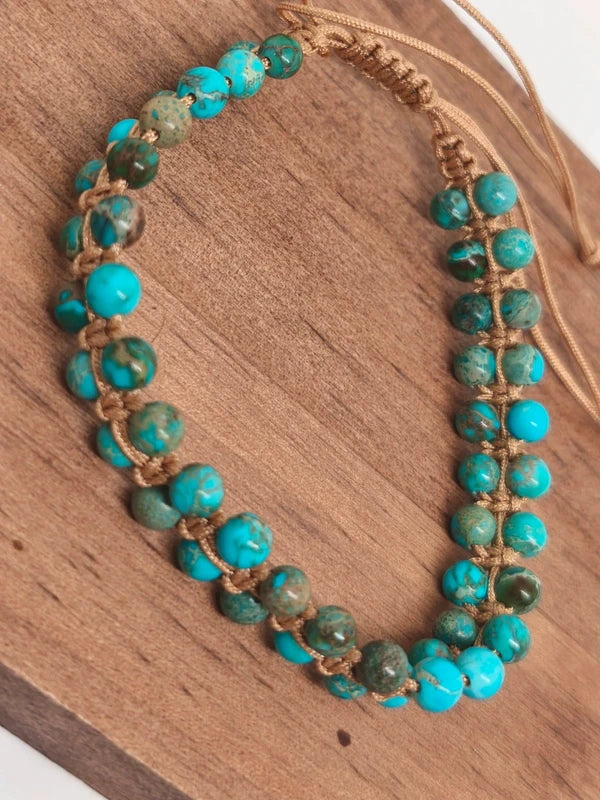 Bracelets jaspe sédimentaire turquoise