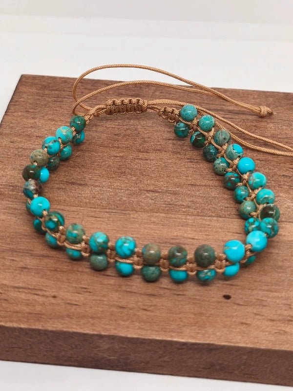 Bracelets jaspe sédimentaire turquoise