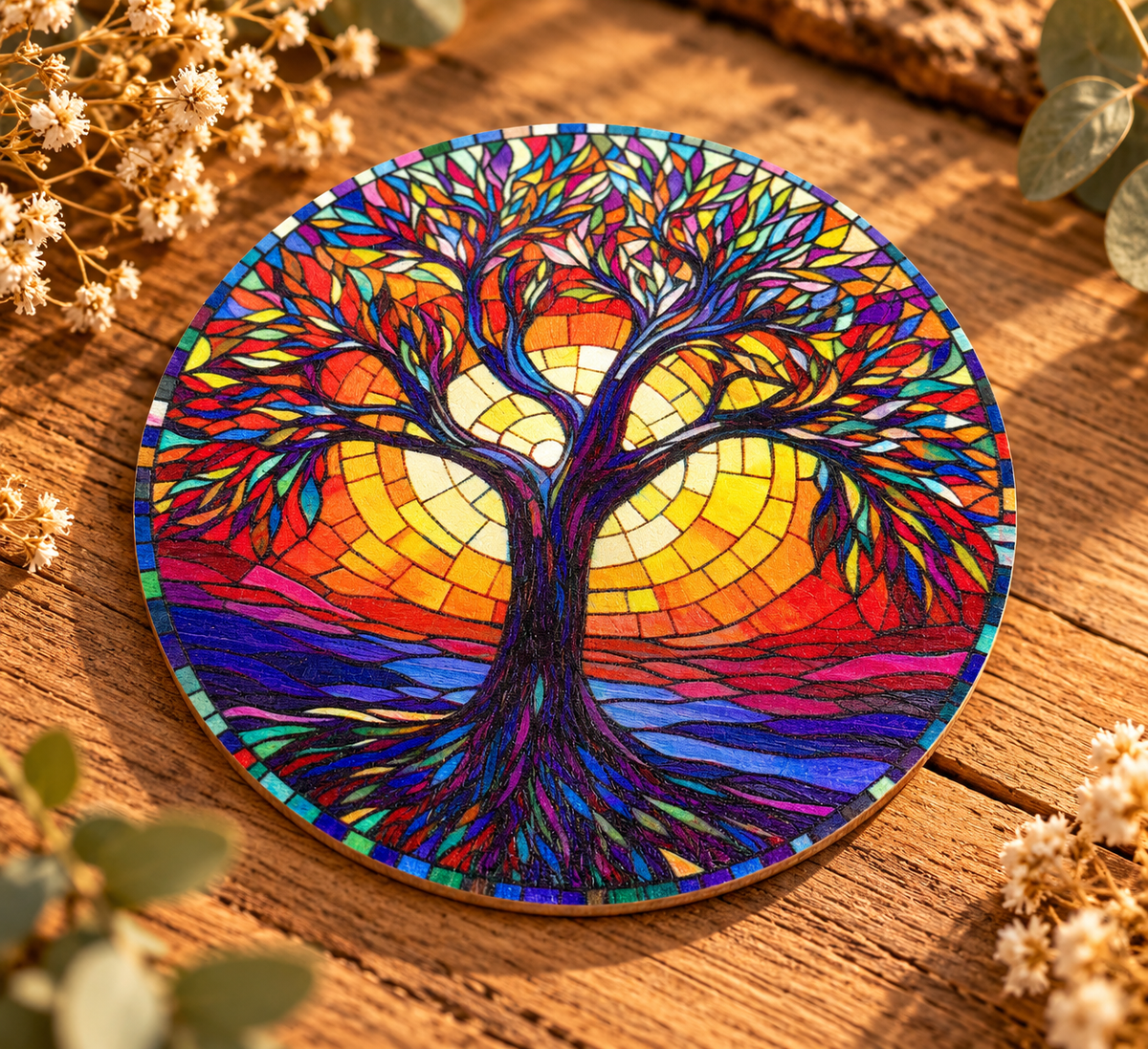 8 dessous de verres arbre de vie.