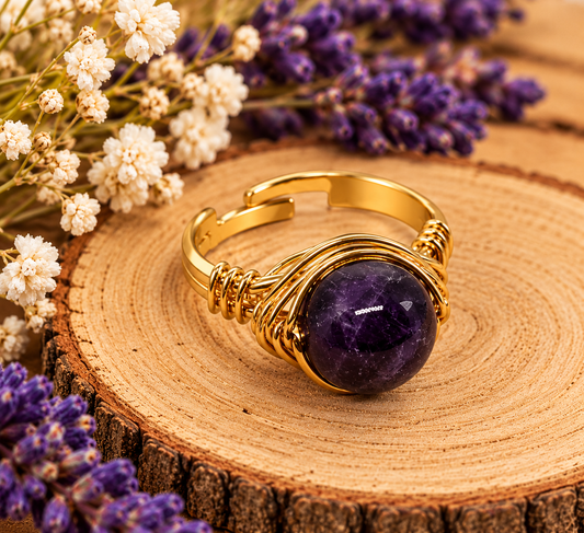 Bague en améthyste 18mm