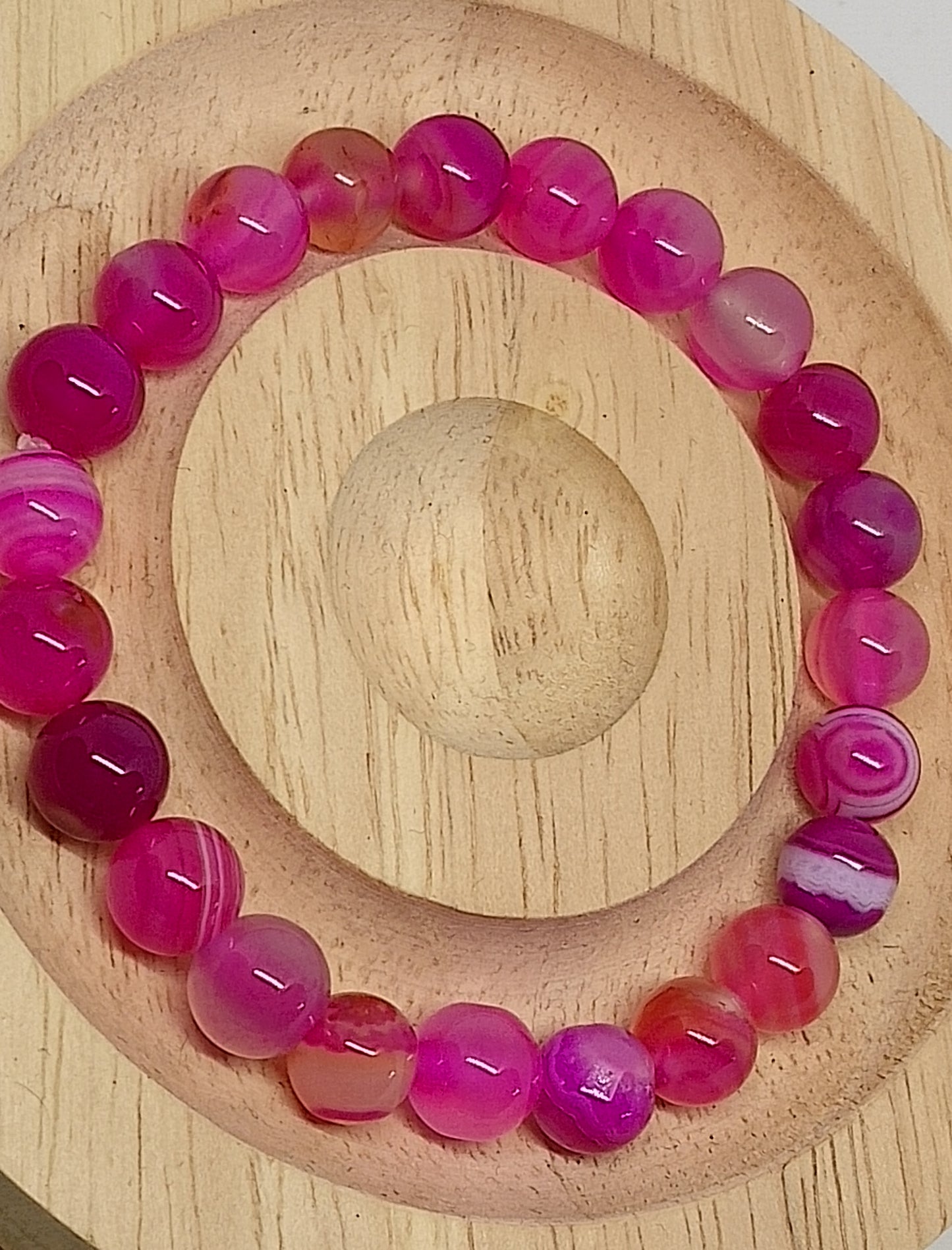 Bracelet en  agate rose