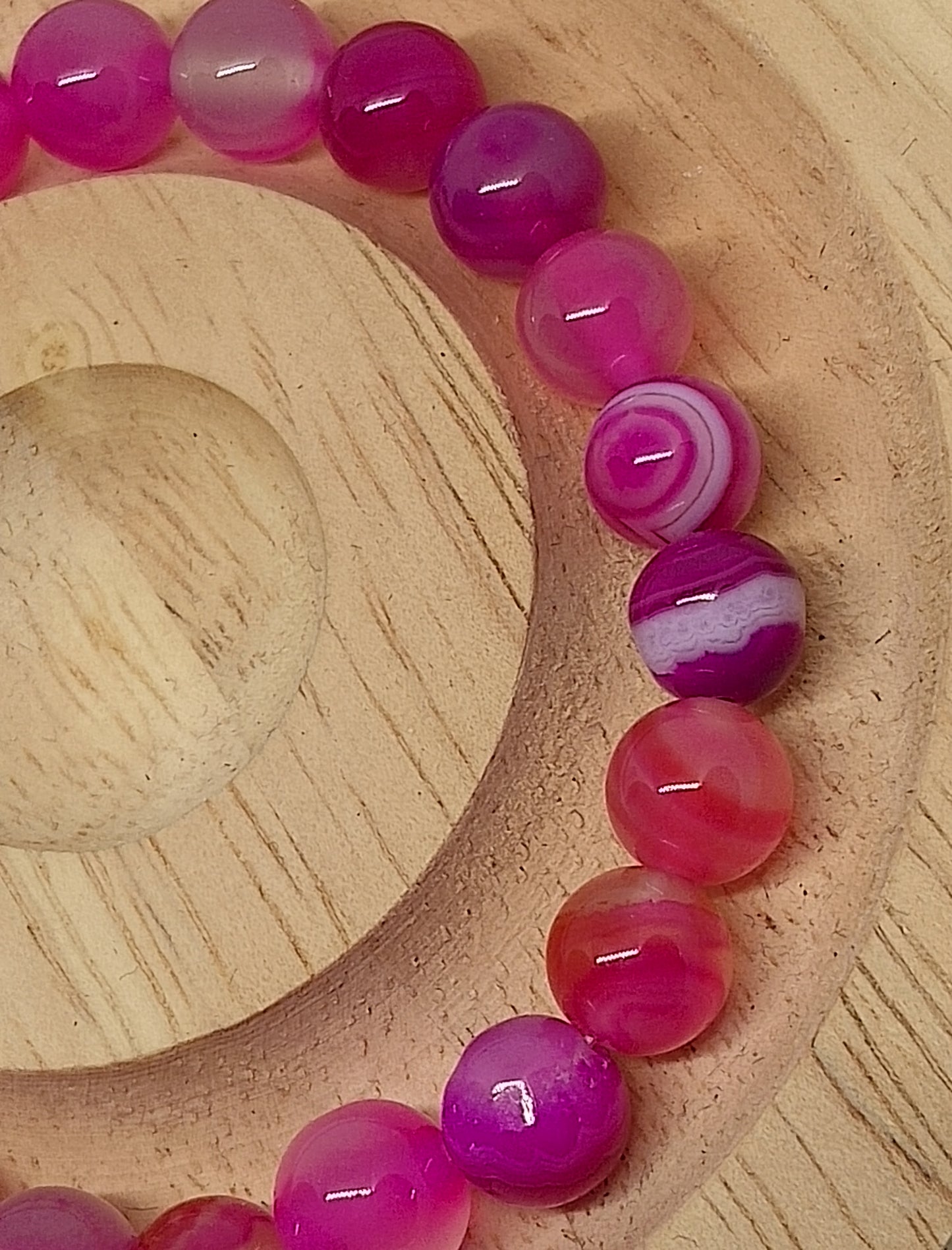 Bracelet en  agate rose