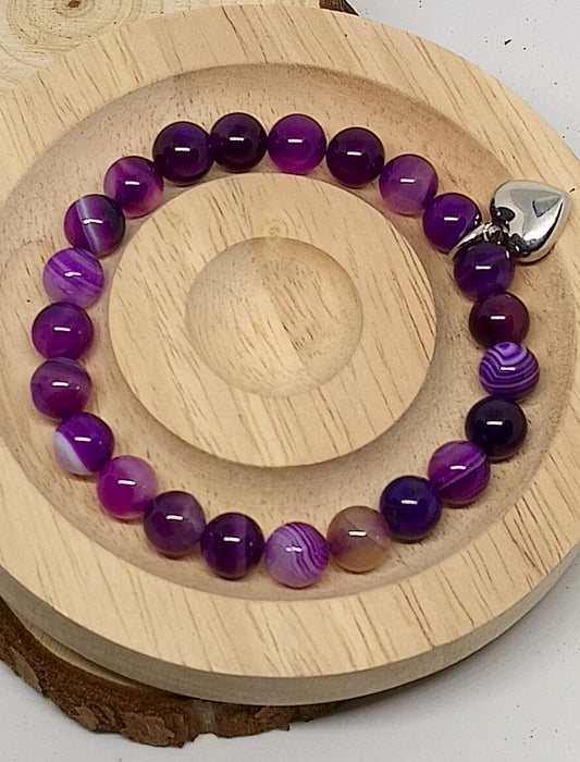 Bracelet en agate violette