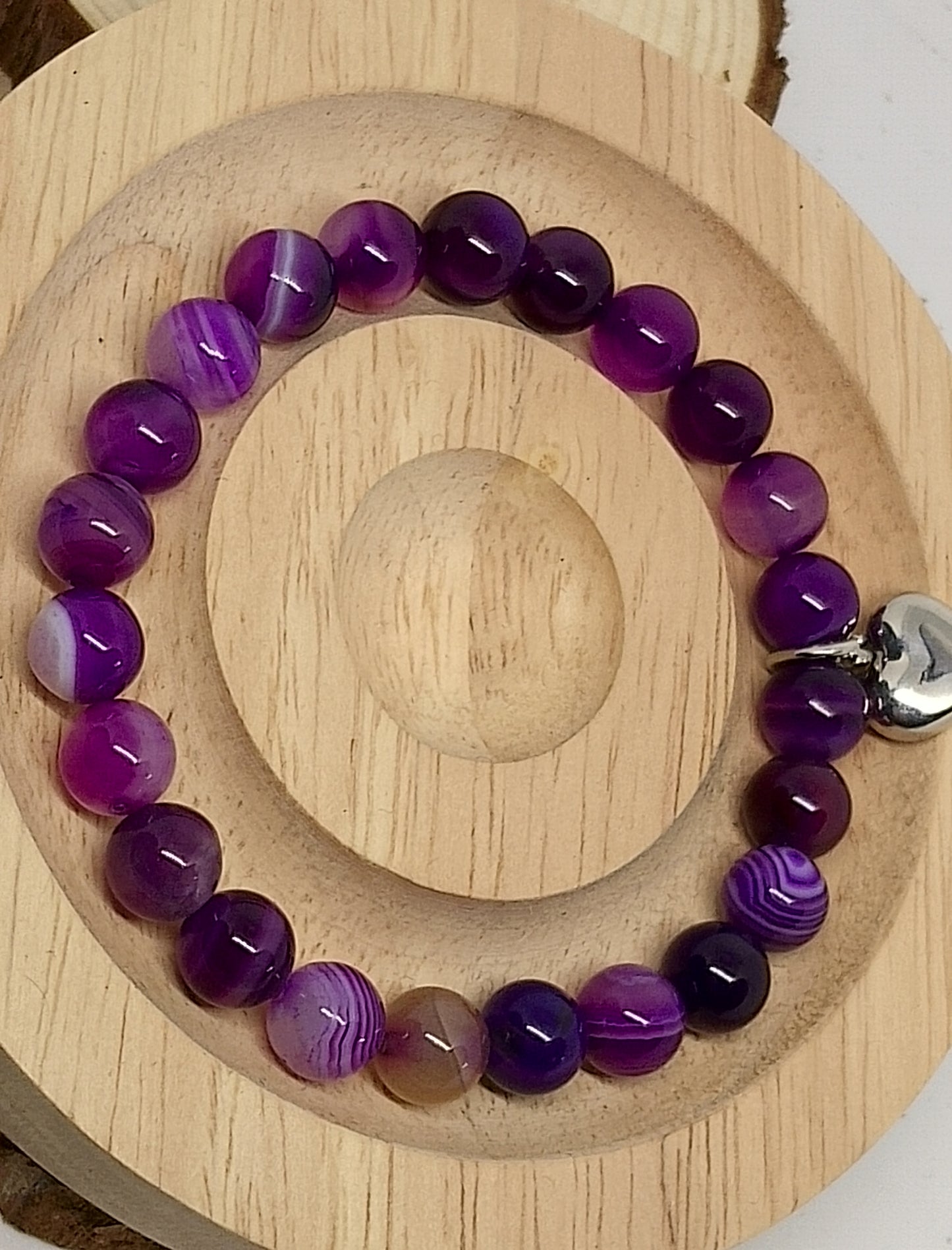 Bracelet en agate violette