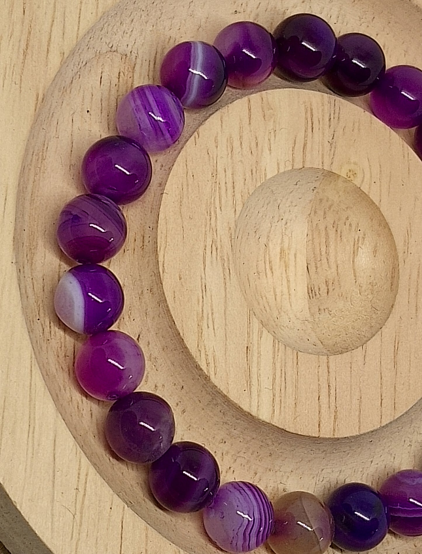 Bracelet en agate violette