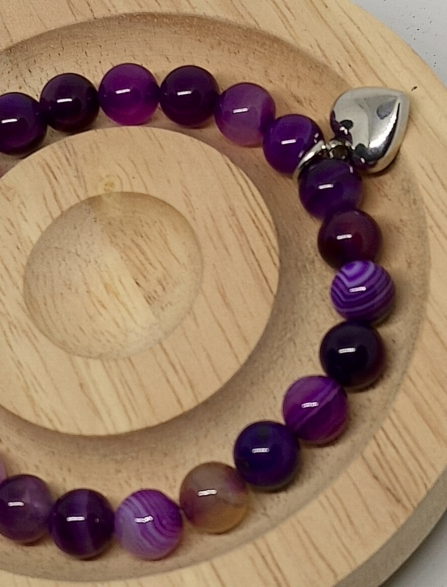 Bracelet en agate violette