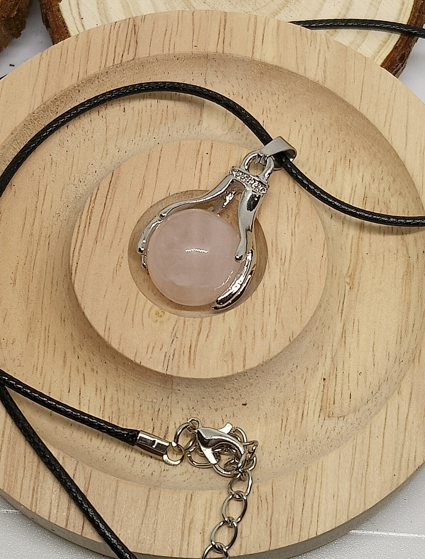 Collier en quartz rose