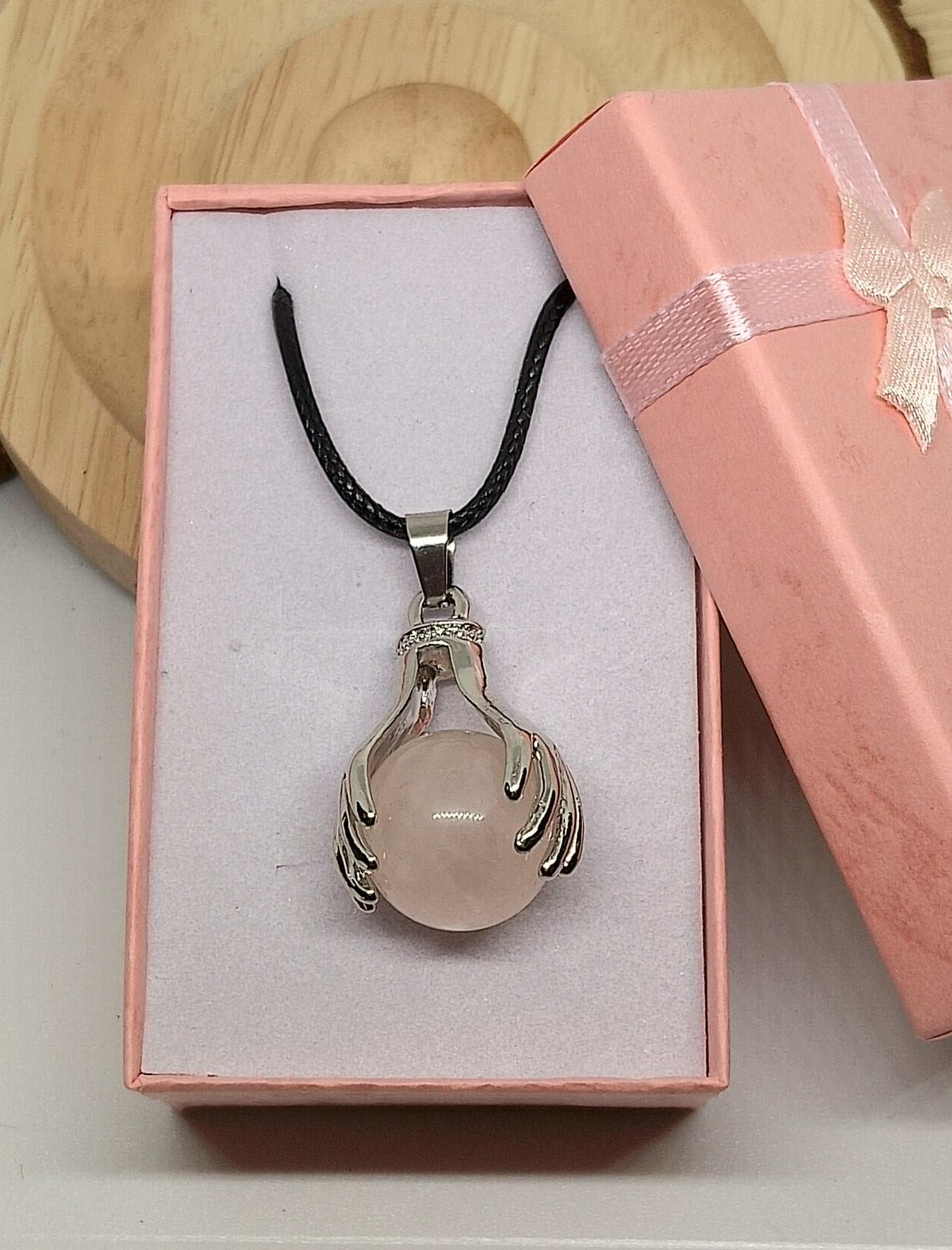 Collier en quartz rose