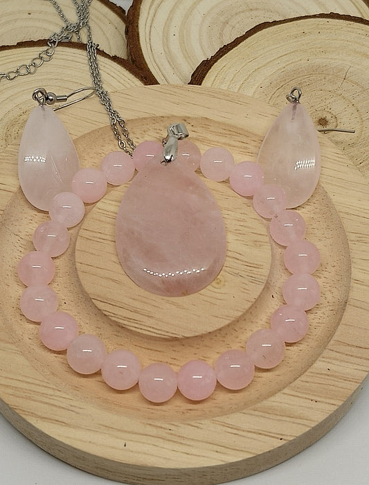 Ensemble en quartz rose