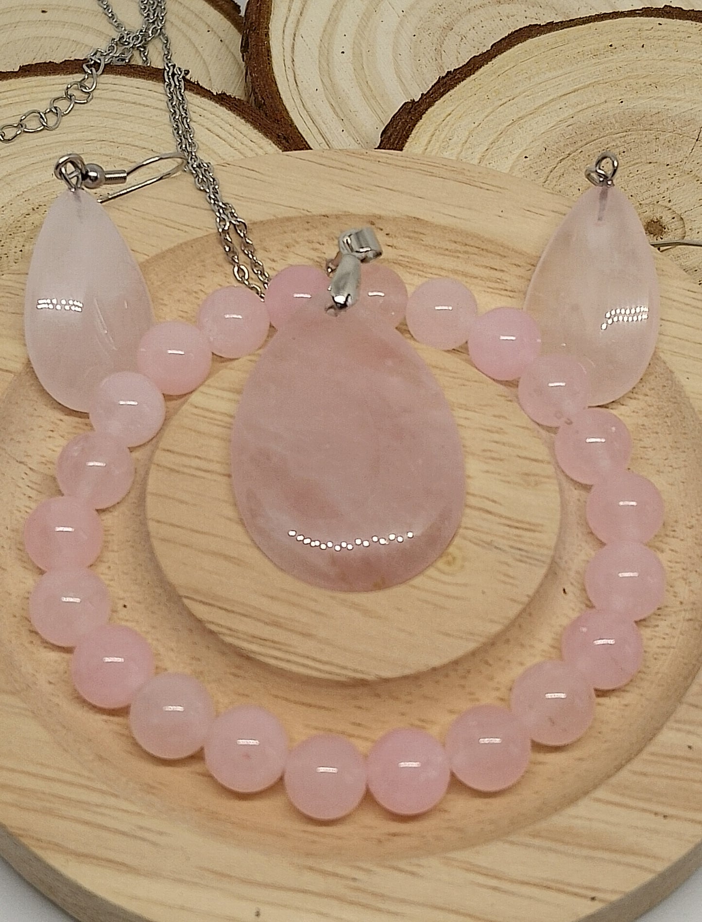 Ensemble en quartz rose