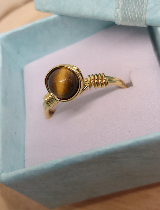 Bague en oeil de tigre