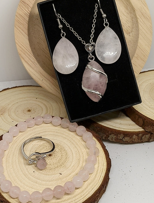 Ensemble en quartz rose