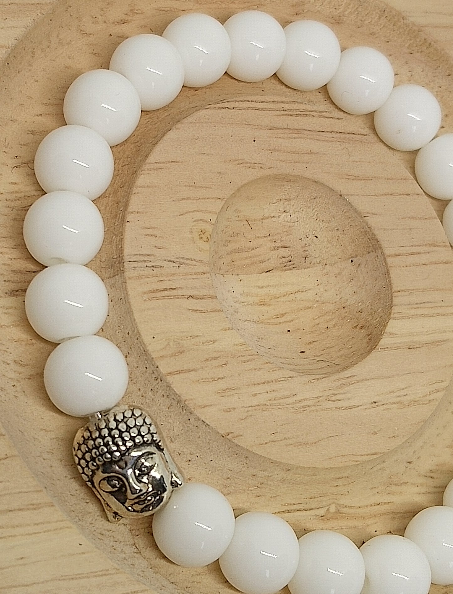 Bracelet tête de buddha en agate