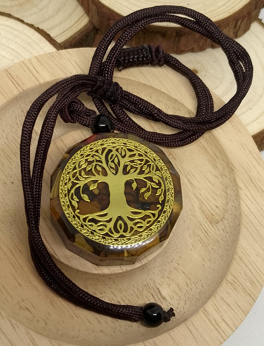 Collier orgonite oeil du tigre