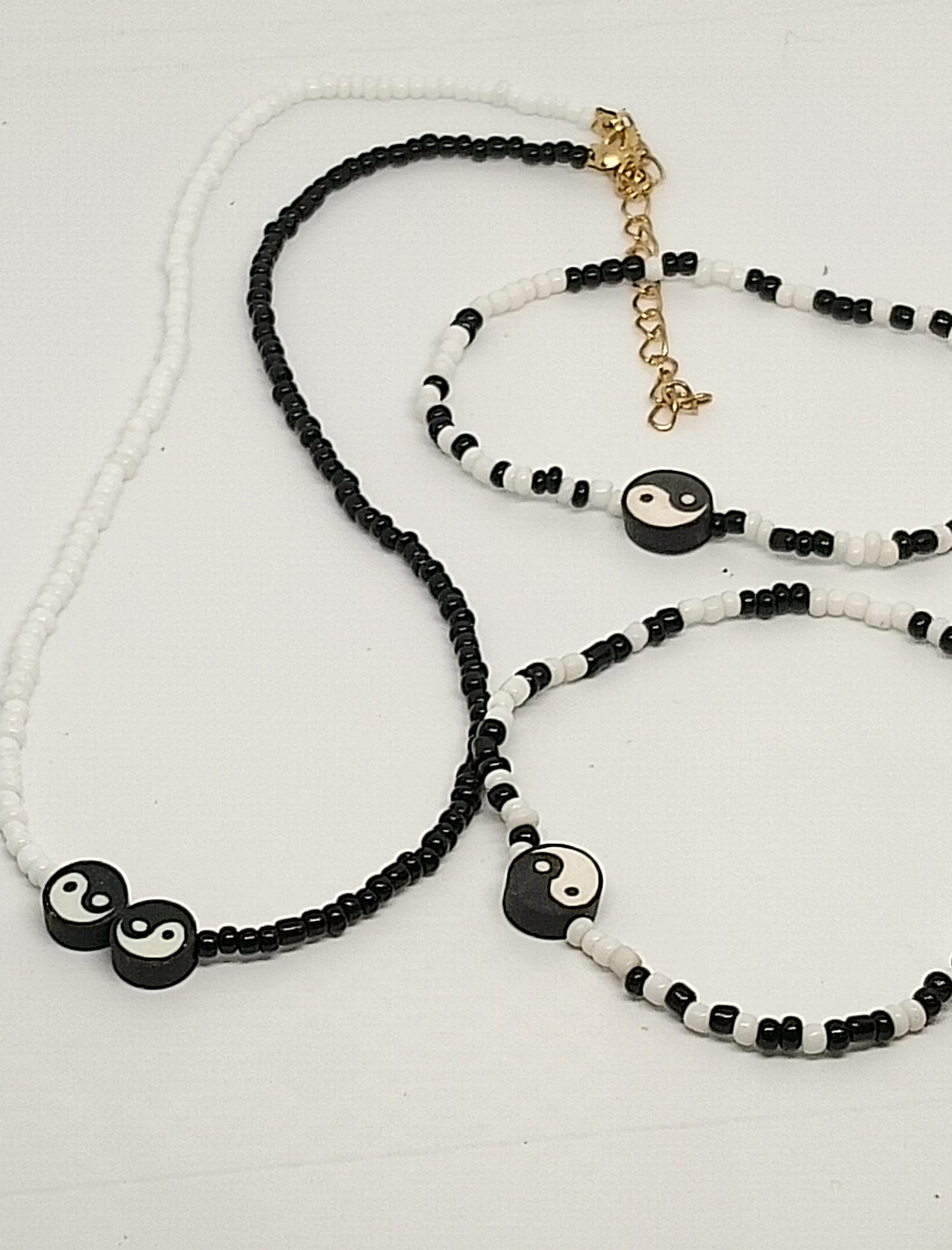 Collier et bracelet yin Yang