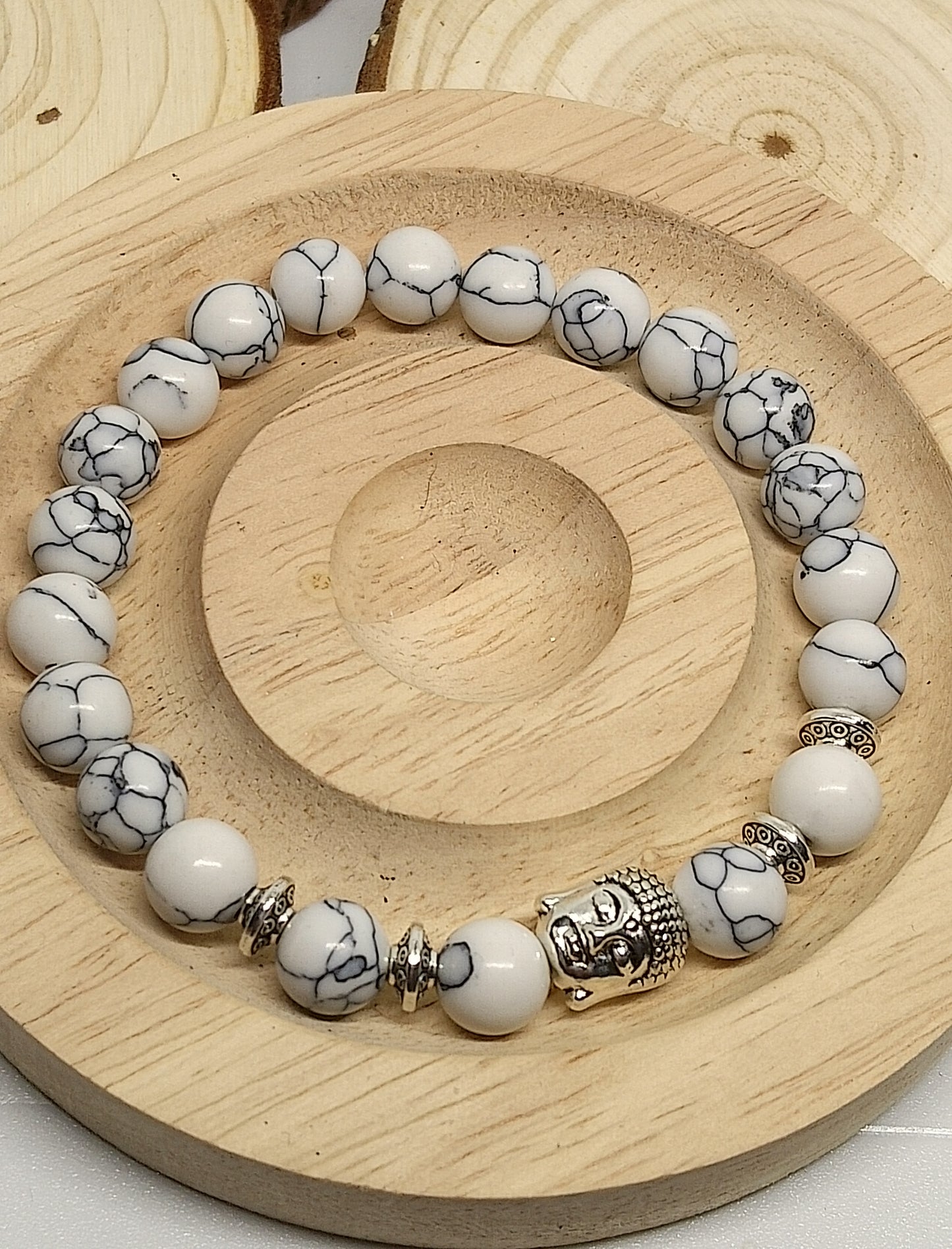 Bracelets en howlite blanche