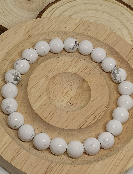 Bracelet howlite blanche